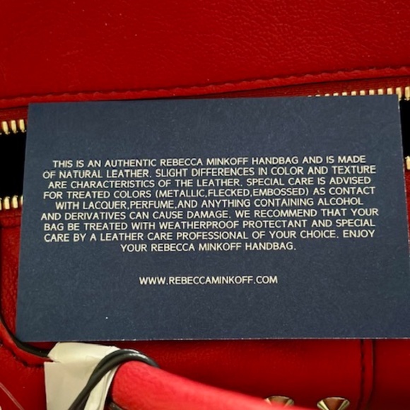 NWT Rebecca Minkoff designer Red Leather Purse Satchel style with… - Picture 12 of 16